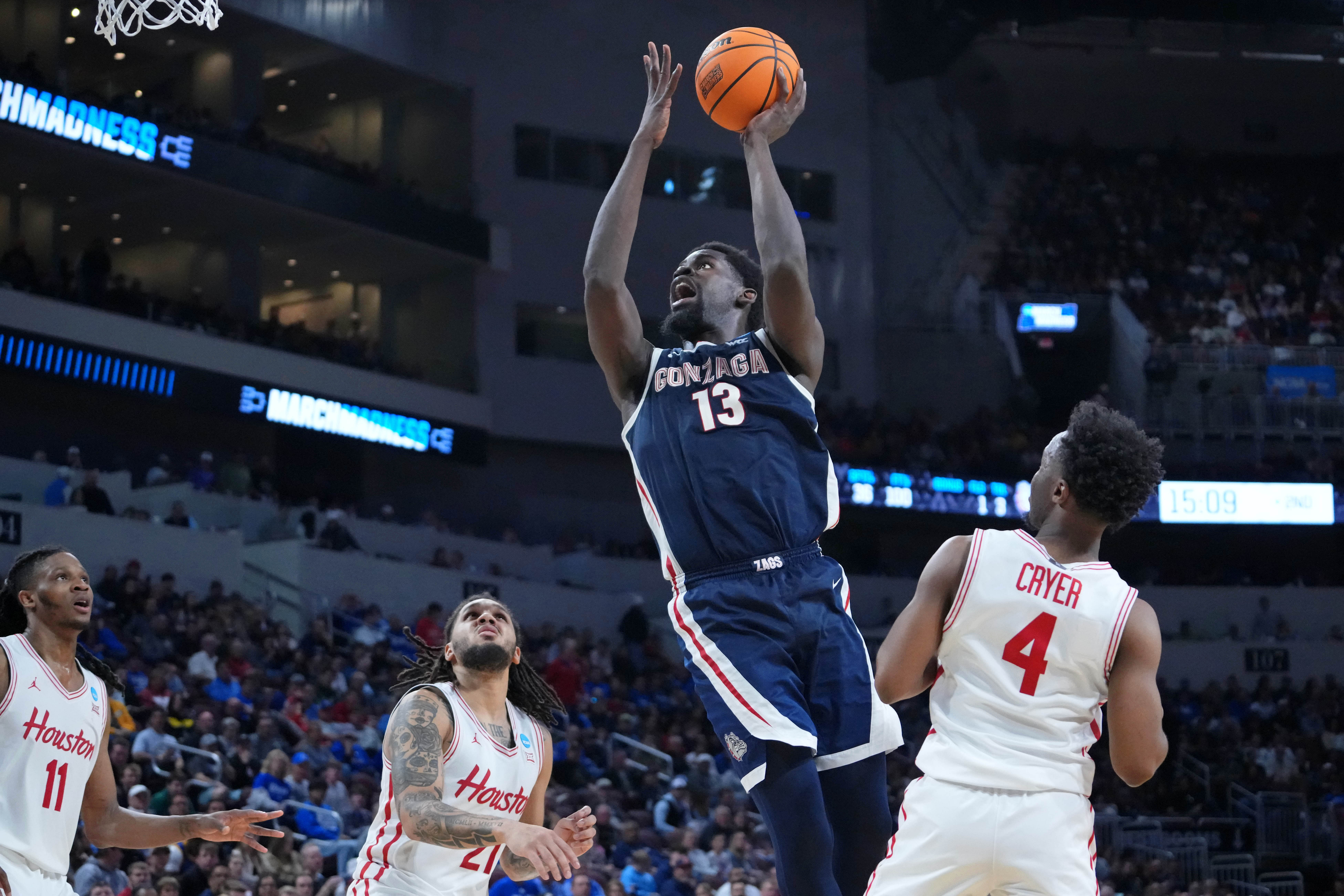 Gonzaga's Graham Ike had a big NCAA Tournament and helped his NBA stock. (Photo Credit: IMAGN)